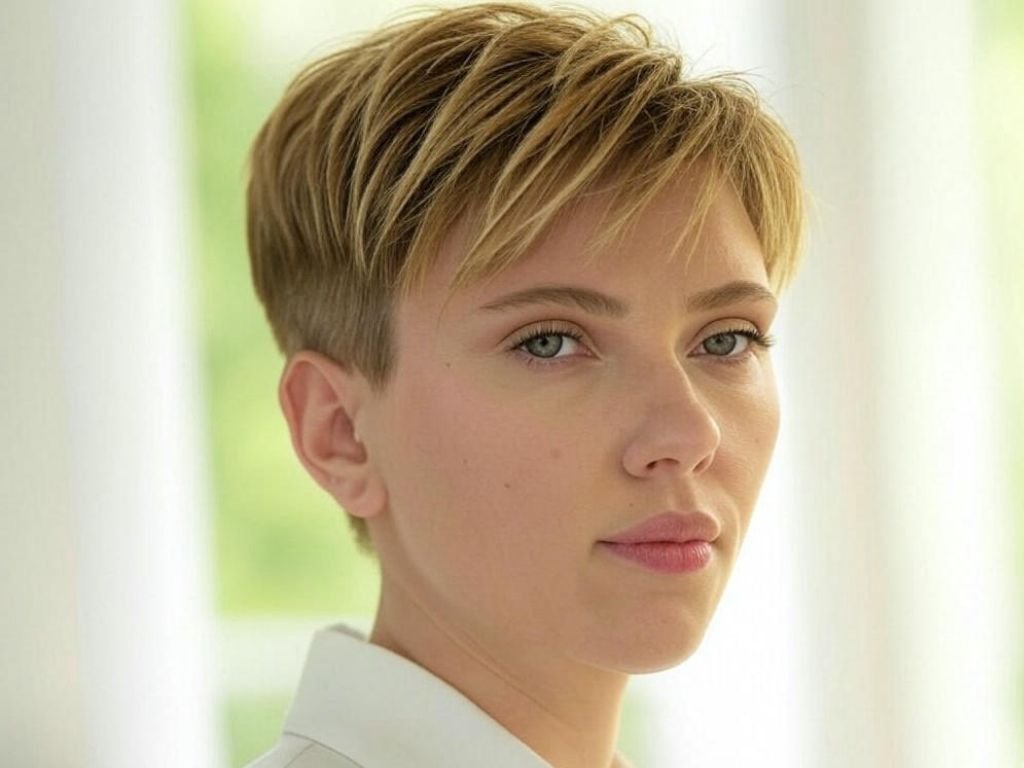 Pixie cut with volume on top and sides